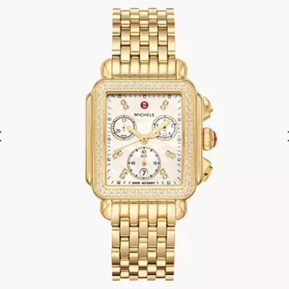 Michele Deco 18k Gold Diamond Watch